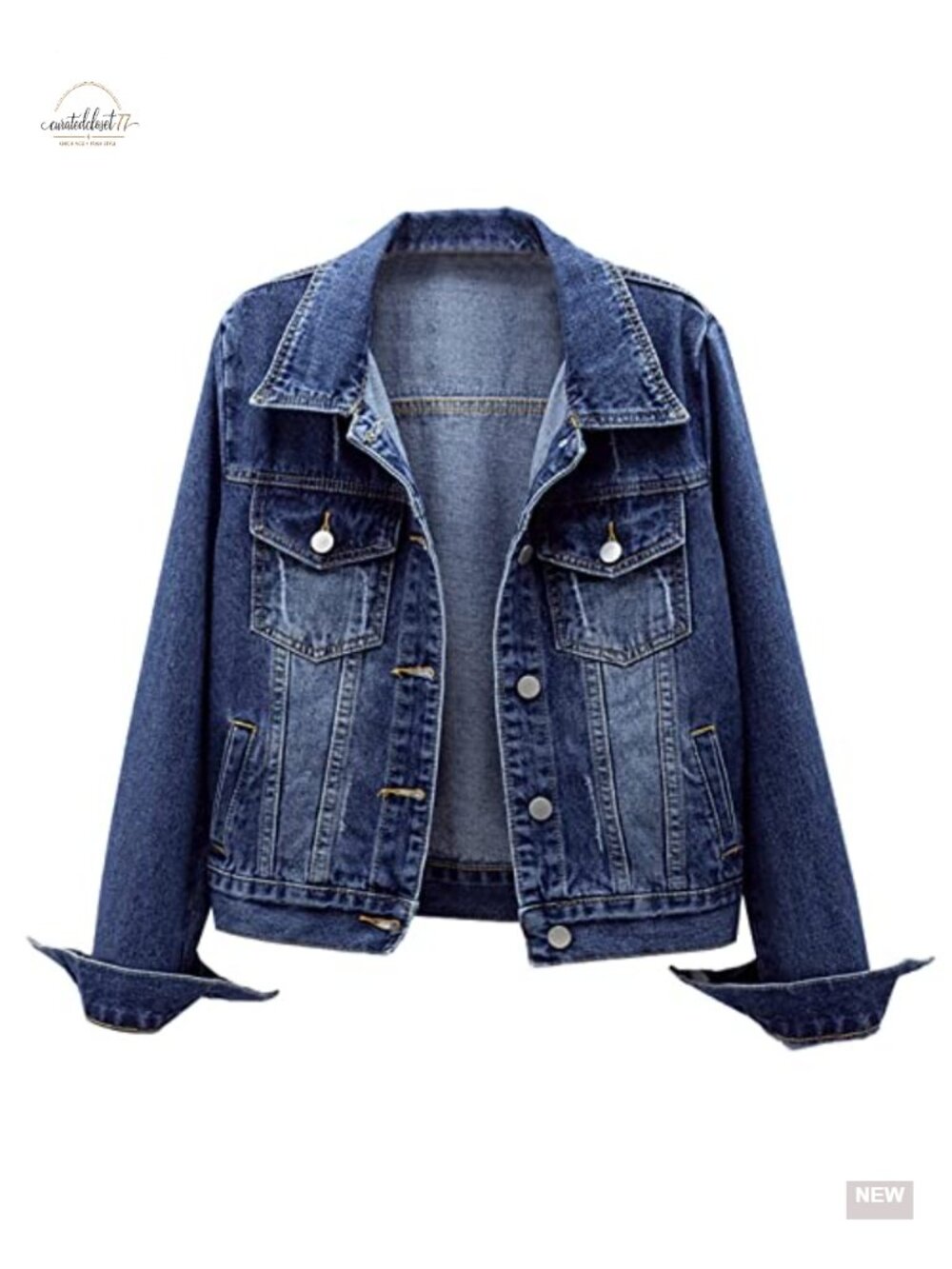 Long Sleeve Button Down Distressed Denim Jacket Jean Coat Casual